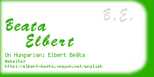 beata elbert business card